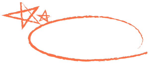 텍스트에 강조하는 동그라미 및 별 표시 이미지